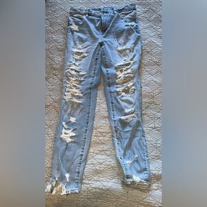 American Eagle Outfitters Light Blue Distressed Boyfriend Jeans